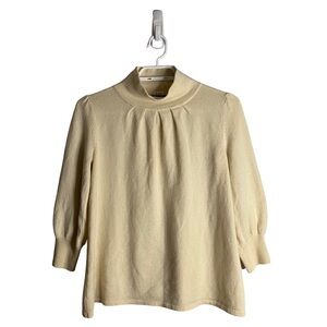 Acrobat Women's Ivory 100% Cashmere Mock Neck Sweater